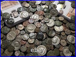 10x Ancient Coins? Roman Greek Byzantine? Bronze Silver Gold BC Money