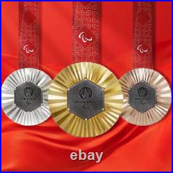 11 Replica 2024 Paris Paralympic Games Gold /Silver /Bronze Medals & Ribbons