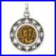 14K Gold Plated and Bronze Antiqued Agrippa Coin Pendant 6.19g