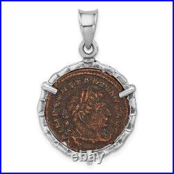 14K Gold Plated and Bronze Antiqued Roman Constantine l Coin Pendant 4.82g