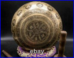 16 Large Tibetan singing bowl Handmade bowl for sound bath Chakra healing