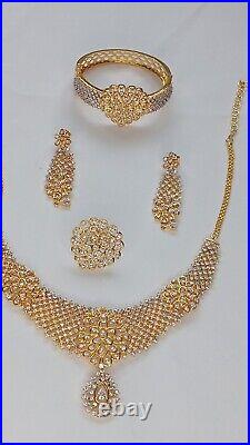 18k Gold Plated Sets Necklace, Earrings, Bracelet, Ring