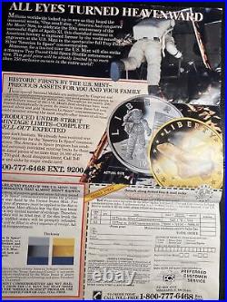 1988 America In Space Gold Silver Bronze 3 Piece PROOF Medal Set Box COA PF68
