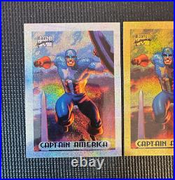1994 Marvel Masterpieces Captain America Silver / Gold / Bronze Holofoils