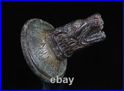 1st 3rd Century AD Roman Gold Gilt & Silver Inlaid Wolfs Head Phalera
