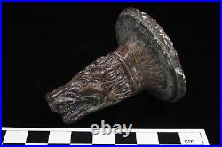 1st 3rd Century AD Roman Gold Gilt & Silver Inlaid Wolfs Head Phalera