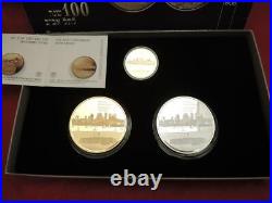 2009 Tel Aviv Centennial State Medals 17g Gold, 50mm Silver & Bronze + Box + COA