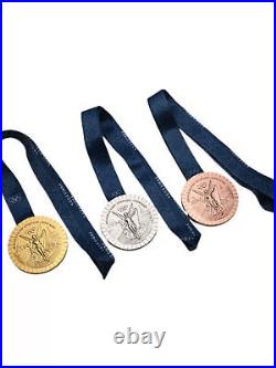 2024 Paris Olympic Gold /Silver /Bronze Medals Ribbons & Exact Replica