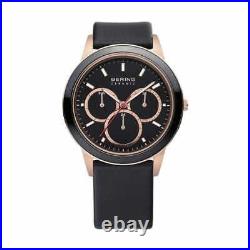 33840-446 Bering Gts Rose gold Bronze chrono face on Black Leather strap £189