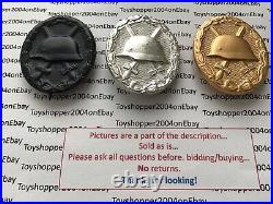 3 X German WW2 1957 Veteran Wound Badges Bronze Silver Gold