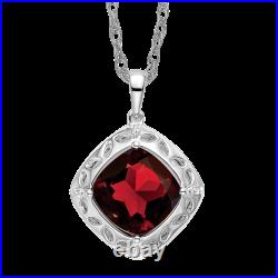 925 Sterling Silver Citrine Diamond Necklace Charm Gemstone Pendant Chain 20