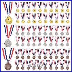 96Pcs Gold Silver Bronze Award Metals 2 Olympic Style Medals 1st 2nd 3rd Prizes