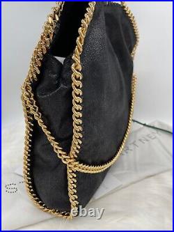 AUTH NWT $1195 Stella McCartney Falabella Shaggy Dear Black /Gold Tote Bag