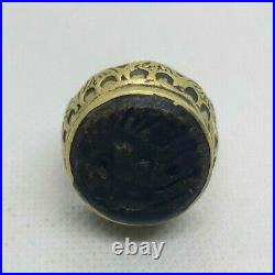 Ancient Rare ROMAN BYZANTINE MEDIEVAL 9 th CENTURY SILVER ENGRAVED RING