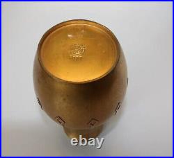 Antique Arts & Crafts Mission Silver Crest Gold Incrusted Bronze Dore Vase 2003