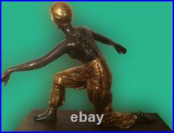 Antique Belly Dancer Orientalism Golden And Silver Bronze Gilt On Base Rare Old