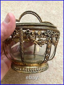 Antique C18th French Louis XIV XV Gilt Ormolu Glass Silver Gold Lace Bowl/Dish