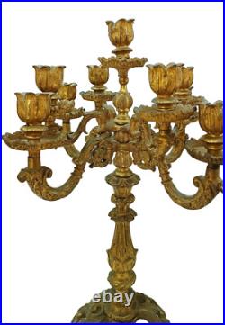 Antique Candlesticks Bronze Golden