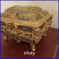 Antique Gilded Age Large Bronze Jewel Box