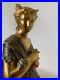Antique Goddess Caduceus Bronze Sculpture Silver Golden Patina Late 19th Century