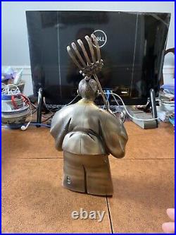 Antique Japanese Gilt Bronze Silver Figure Of Elderly Samurai Master Man