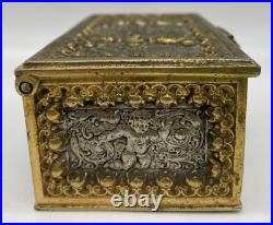 Antique Jewelry Box German Erhard Sohne Bronze Brass Vanity Box Art Nouveau
