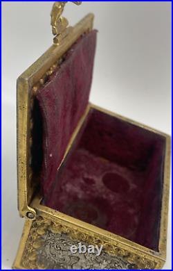 Antique Jewelry Box German Erhard Sohne Bronze Brass Vanity Box Art Nouveau