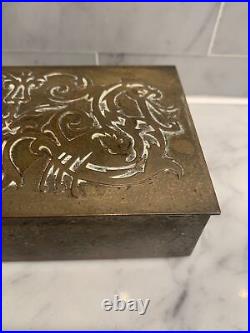 Antique Silver Crest Decorated Bronze Box 4506 Silvercrest