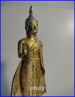 Antique gold-plated cast buddha figure