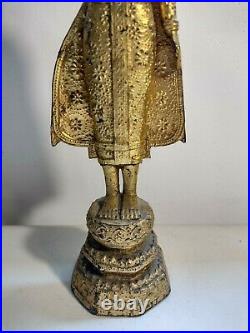 Antique gold-plated cast buddha figure