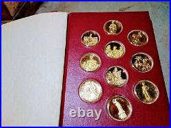Art Treasures Medici 1st Proof Set 24K Gold Bronze Michaelangelo Da Vinci