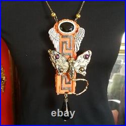 Art deco nouveau jewelry necklace retro style pendant luxury butterfly wings bid