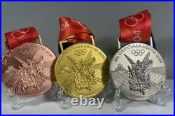 Athens 2004 Olympic Medals Set (Gold/Silver/Bronze) with Ribbons Exact Replica