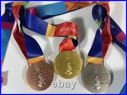 Athens 2004 Olympic Medals Set (Gold/Silver/Bronze) with Ribbons Exact Replica