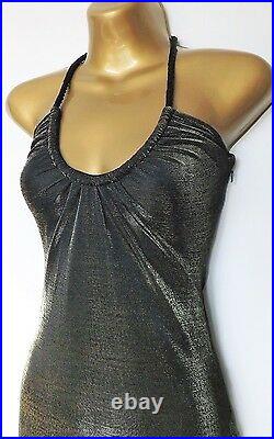 BNWOT KATE MOSS @TOPSHOP BRONZE GOLD Lurex Shimmer Maxi Dress Sizes UK 6