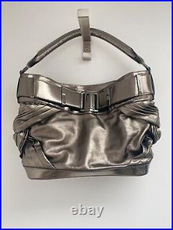 BURBERRY Ladies Metallic Bronze / Gold Calf Leather Shoulder Bag Check Lining