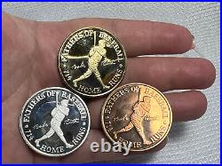 Babe Ruth Centennial Prestige Proof Set Bronze. 999 Silver & 24 Kt Gold Plated