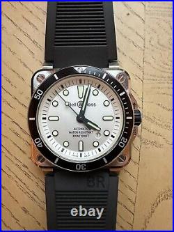 Bell & Ross Diver's 44mm Watch (BR03-92) with Rubber and unworn Canvas Strap