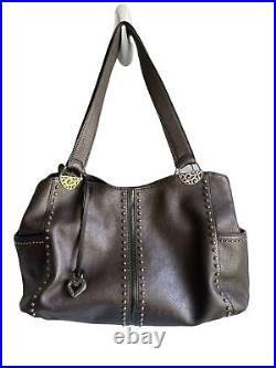Brighton Andie Bronze Pretty Tough Studded Leather Shoulder Bag + Matching Walle