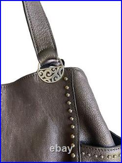Brighton Andie Bronze Pretty Tough Studded Leather Shoulder Bag + Matching Walle