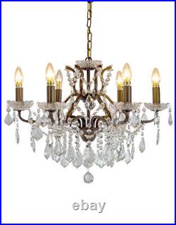 Bronze 6 Branch Shallow Chandelier Item Code Ch109 New & Boxed