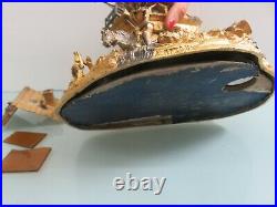 Bronze Inkwell Alphonse Ciroux Gold Gilded Silvered Stamp France 18th Farm House