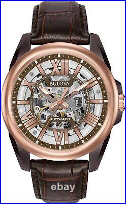 Bulova Automatic Classic Skeleton Dial Mens Watch 98A165