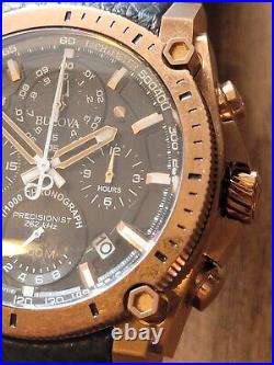 Bulova Icon Precisionist Chronograph Leather Strap Watch 97B188