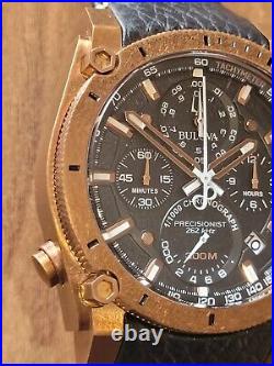 Bulova Icon Precisionist Chronograph Leather Strap Watch 97B188