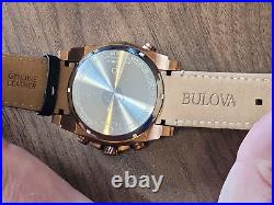 Bulova Icon Precisionist Chronograph Leather Strap Watch 97B188