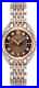 Bulova Women's Silver & Rose Gold Stainless Steel Brown Dial Watch 98R230