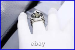 Byzantine Antique Cross Ring Sterling Silver & Gold Size 10 Hand Made In Italy