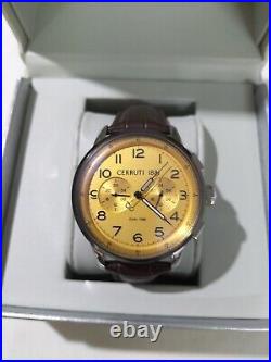 CERRUTI 1881 MUCCIANO MENS CIWGF22249 Watch WITH BROWN LEATHER STRAP BRAND NEW