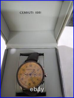 CERRUTI 1881 MUCCIANO MENS CIWGF22249 Watch WITH BROWN LEATHER STRAP BRAND NEW